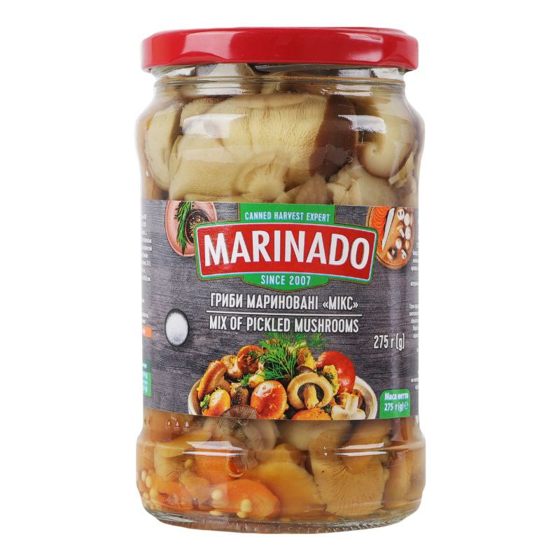 Гриби закусочні мариновані Мікс Маринадо 0,314л